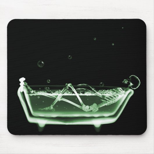 X-Ray Skeleton Bath Black Green Muismat (Voorkant)