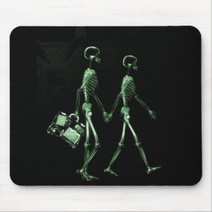 X-Ray Skeleton Couple Traveling Black Green Muismat