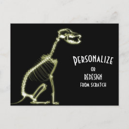 X-Ray Skeleton Dog - Geel Briefkaart