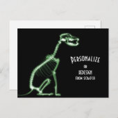 X-Ray Skeleton Dog - Groen Briefkaart (Voorkant / Achterkant)