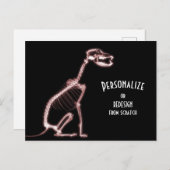 X-Ray Skeleton Dog - Rood Briefkaart (Voorkant / Achterkant)