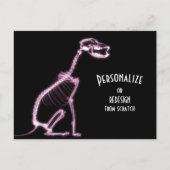 X-Ray Skeleton Dog - Roze Briefkaart (Voorkant)