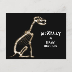 X-Ray Skeleton Dog - Sepia Briefkaart