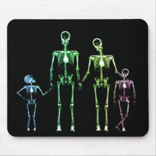 X-RAY SKELETON FAMILIE VAN 4 ORIGINELE KLEUREN MUISMAT