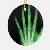 X-RAY SKELETON HAND FINGERS GREEN KERAMISCH ORNAMENT (Links)