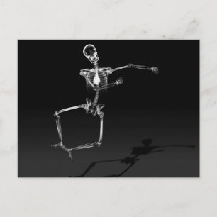 X-RAY SKELETON JOY LEAP B&W BRIEFKAART