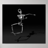 X-RAY SKELETON JOY LEAP B&W POSTER (Voorkant)