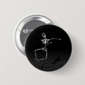 X-RAY SKELETON JOY LEAP B&W RONDE BUTTON 5,7 CM (Voorkant /achterkant)