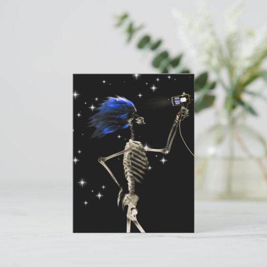 X-Ray Skeleton laten drukken - Blauw haar Briefkaart (Staand voorkant)
