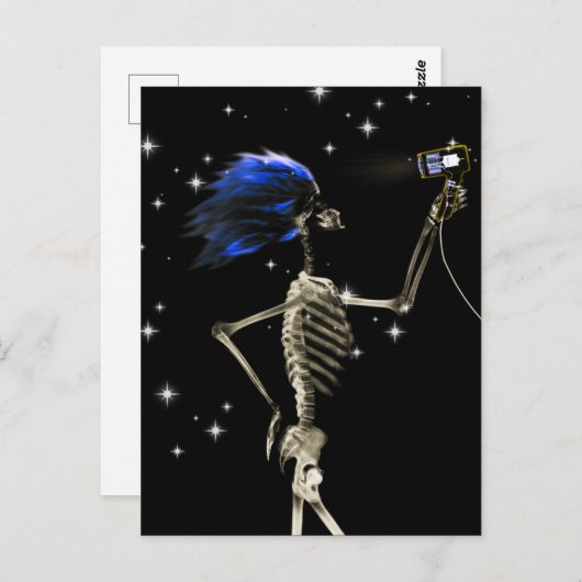X-Ray Skeleton laten drukken - Blauw haar Briefkaart (Voorkant / Achterkant)
