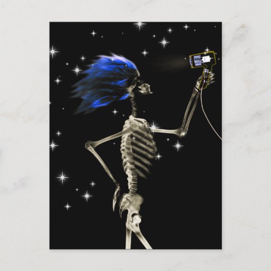 X-Ray Skeleton laten drukken - Blauw haar Briefkaart (Voorkant)