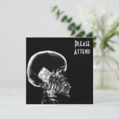 X-RAY SKELETON OP CELTELEFOONZWARTE EN WITTE TEKST KAART (Staand voorkant)