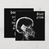 X-RAY SKELETON OP CELTELEFOONZWARTE EN WITTE TEKST KAART (Voorkant / Achterkant)