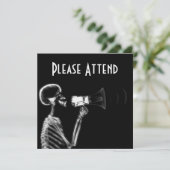 X-RAY SKELETON OP MEGAPHONE - B&W KAART (Staand voorkant)