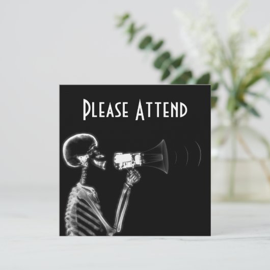 X-RAY SKELETON OP MEGAPHONE - B&W KAART (Staand voorkant)