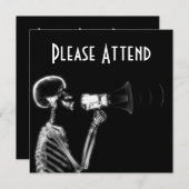 X-RAY SKELETON OP MEGAPHONE - B&W KAART (Voorkant / Achterkant)