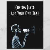 X-RAY SKELETON OP MEGAPHONE - BLUE FLYER (Voorkant)