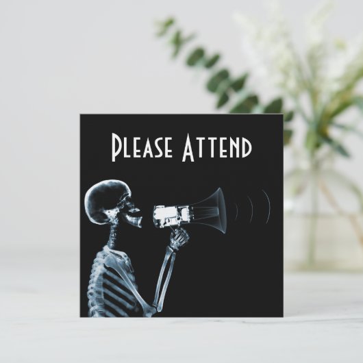 X-RAY SKELETON OP MEGAPHONE - BLUE KAART (Staand voorkant)