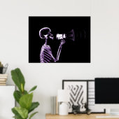 X-RAY SKELETON OP MEGAPHONE - PAARS POSTER (Thuiskantoor)