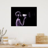 X-RAY SKELETON OP MEGAPHONE - PAARS POSTER (Keuken)