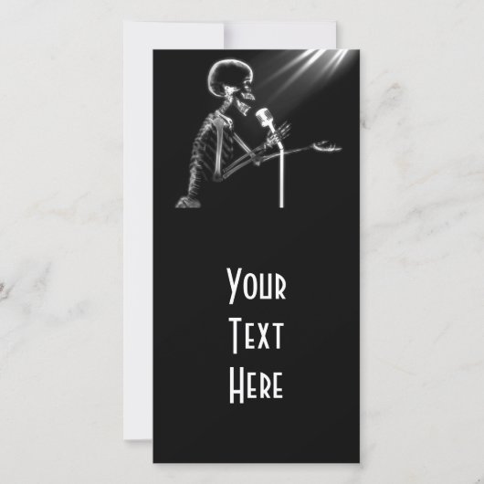 X-RAY SKELETON OP RETRO MIC - B&W (Voorkant)