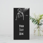 X-RAY SKELETON OP RETRO MIC - B&W (Staand voorkant)