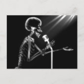 X-RAY SKELETON OP RETRO MIC - B&W BRIEFKAART (Voorkant)