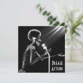 X-RAY SKELETON OP RETRO MIC - B&W KAART (Staand voorkant)