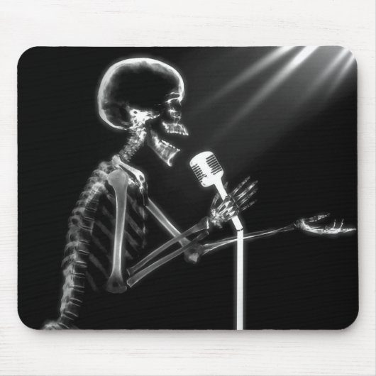 X-RAY SKELETON OP RETRO MIC - B&W MUISMAT (Voorkant)