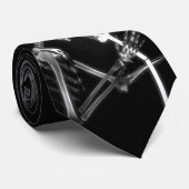 X-RAY SKELETON OP RETRO MIC - B&W STROPDAS (Opgerold)