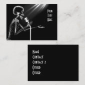 X-RAY SKELETON OP RETRO MIC - B&W VISITEKAARTJE (Voorkant / Achterkant)