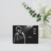 X-RAY SKELETON OP RETRO MIC - B&W VISITEKAARTJE (Staand voorkant)