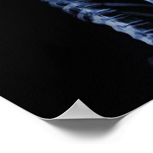 X-RAY SKELETON OP RETRO MIC - BLUE POSTER (Hoek)