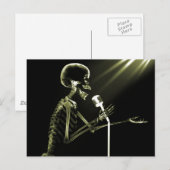 X-RAY SKELETON OP RETRO MIC - GEEL BRIEFKAART (Voorkant / Achterkant)