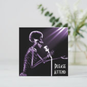 X-RAY SKELETON OP RETRO MIC - PAARS KAART (Staand voorkant)