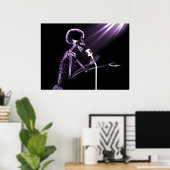 X-RAY SKELETON OP RETRO MIC - PAARS POSTER (Thuiskantoor)