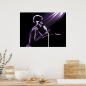 X-RAY SKELETON OP RETRO MIC - PAARS POSTER (Keuken)