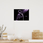 X-RAY SKELETON OP RETRO MIC - PAARS POSTER (Keuken)