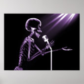 X-RAY SKELETON OP RETRO MIC - PAARS POSTER (Voorkant)