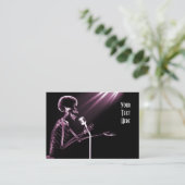 X-RAY SKELETON OP RETRO MIC - PINK VISITEKAARTJE (Staand voorkant)