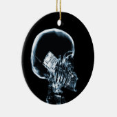 X-RAY SKELETON OP TELEFOON - BLAUW KERAMISCH ORNAMENT (Rechts)