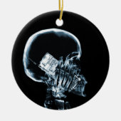 X-RAY SKELETON OP TELEFOON - BLAUW KERAMISCH ORNAMENT (Voorkant)