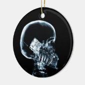 X-RAY SKELETON OP TELEFOON - BLAUW KERAMISCH ORNAMENT (Links)