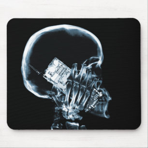 X-RAY SKELETON OP TELEFOON - BLAUW MUISMAT