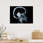 X-RAY SKELETON OP TELEFOON - BLAUW POSTER (Keuken)