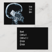 X-RAY SKELETON OP TELEFOON - BLAUW VISITEKAARTJE (Voorkant / Achterkant)