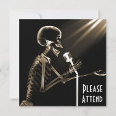 X-RAY SKELETON SINGON OP RETRO MIC - SEPIA KAART (Voorkant)