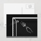 X-RAY SKELETON SOCCER GOALIE B&W BRIEFKAART (Voorkant / Achterkant)