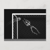 X-RAY SKELETON SOCCER GOALIE B&W BRIEFKAART (Voorkant)