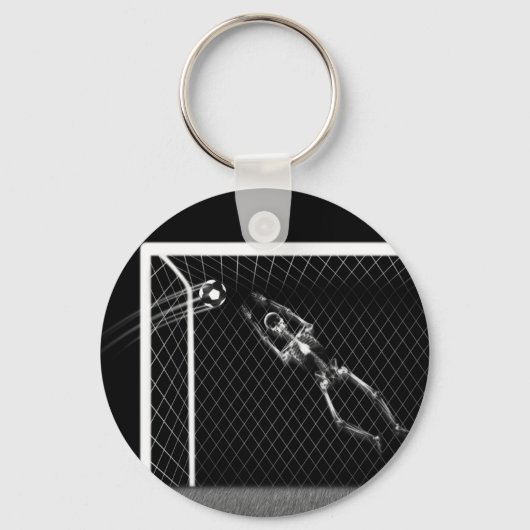 X-RAY SKELETON SOCCER GOALIE B&W SLEUTELHANGER (Voorkant)
